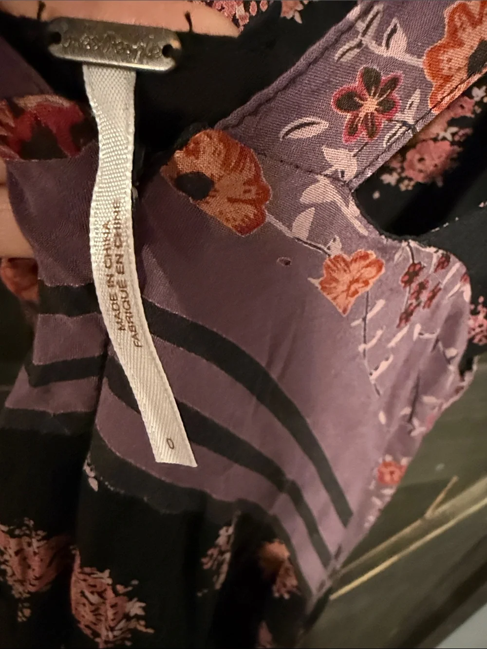 Free People Purple and Black Floral Maxi Dress